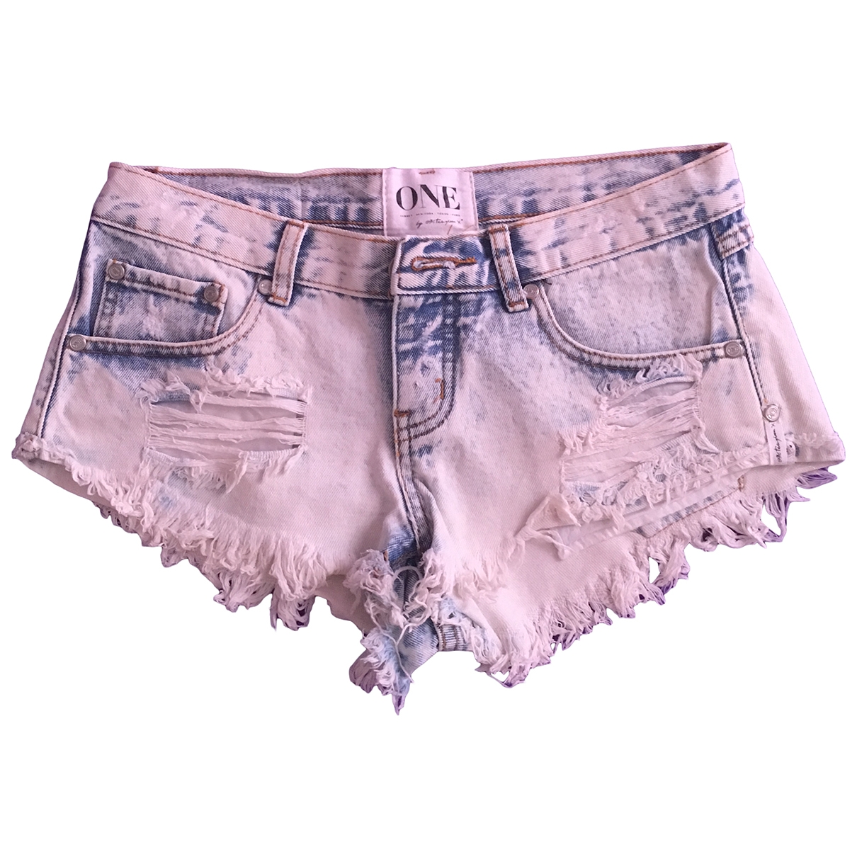 Blue denim - jeans shorts One Teaspoon 